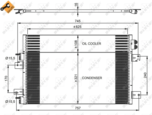 Condenseur, climatisation NRF 350031