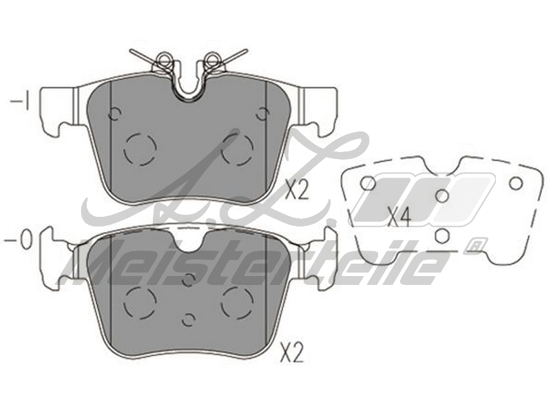 Kit de plaquettes de frein, frein à disque A.Z. Meisterteile AZMT-44-022-2004