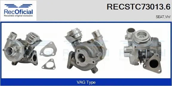 Turbocompresseur, suralimentation RECOFICIAL RECSTC73013.6