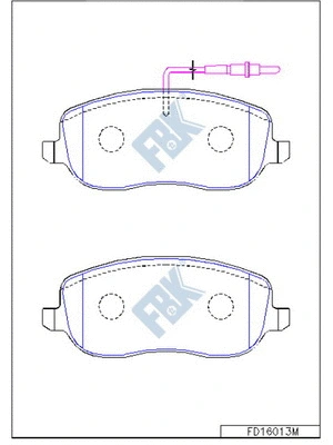 Kit de plaquettes de frein, frein à disque FBK FD16013M