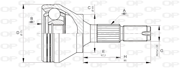 Jeu de joints, arbre de transmission OPEN PARTS CVJ5677.10