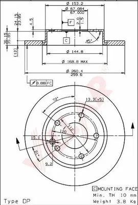 Disque de frein VILLAR 628.1369
