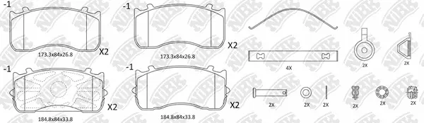 Kit de plaquettes de frein, frein à disque NiBK PN0922
