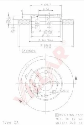 Disque de frein VILLAR 628.0482