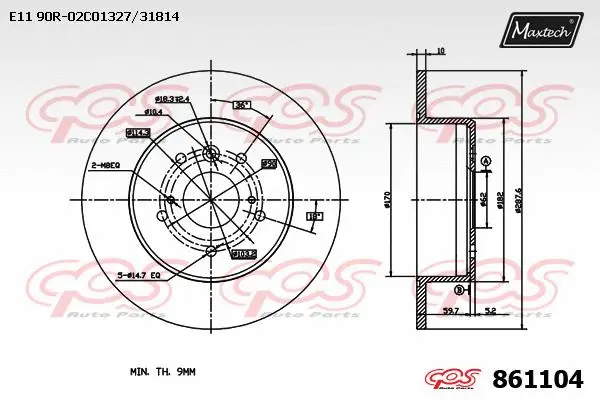 Disque de frein MAXTECH 861104