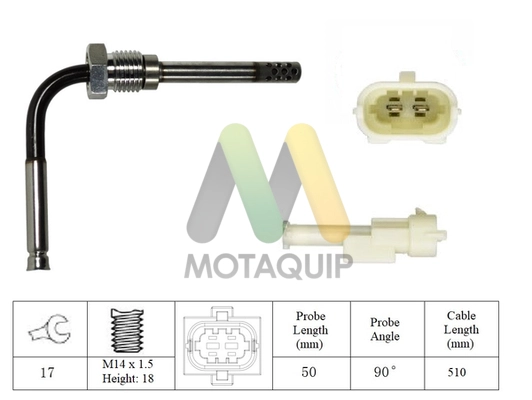Capteur, température des gaz MOTAQUIP LVET383