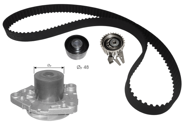 Pompe à eau + kit de courroie crantée TECDRIVE TKPE0042