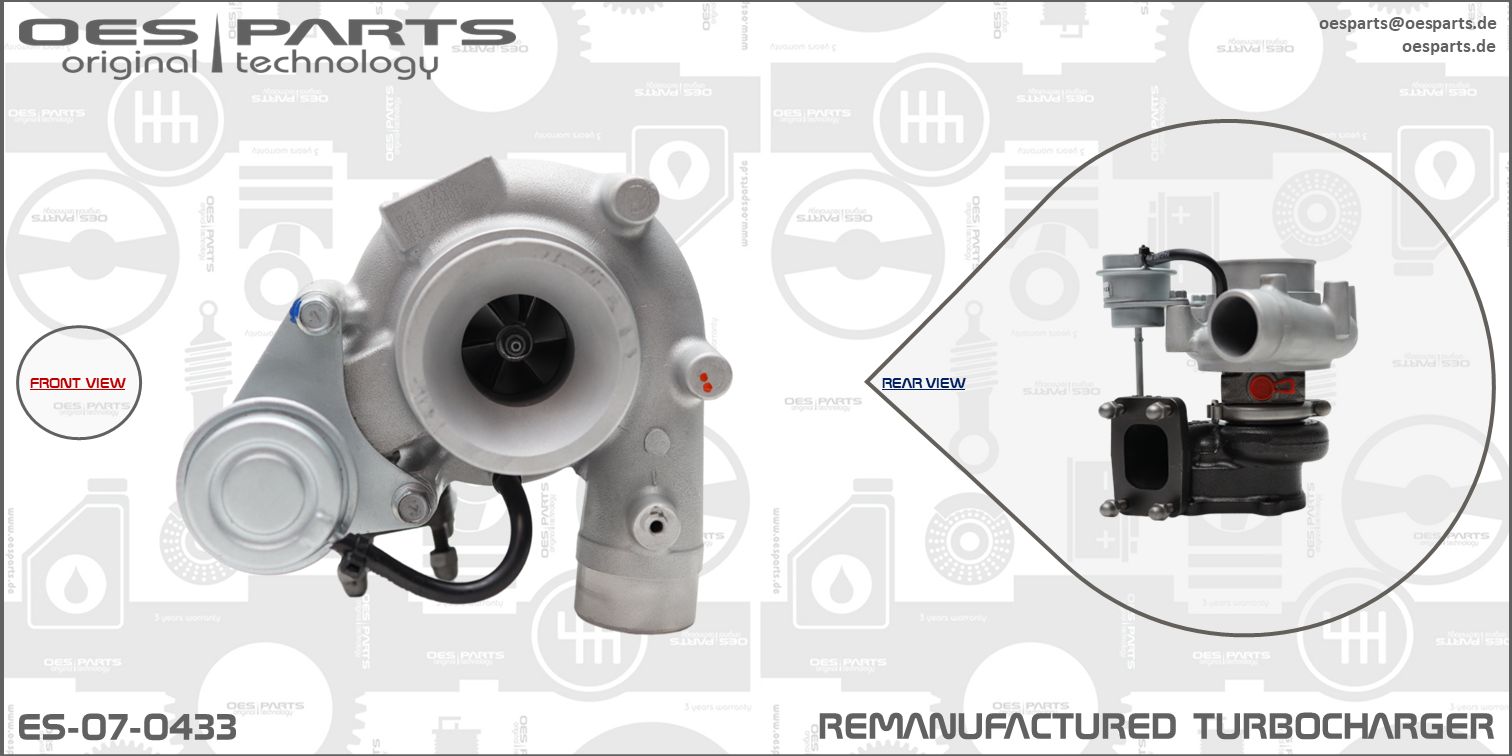 Turbocompresseur, suralimentation OES PARTS ES-07-0433
