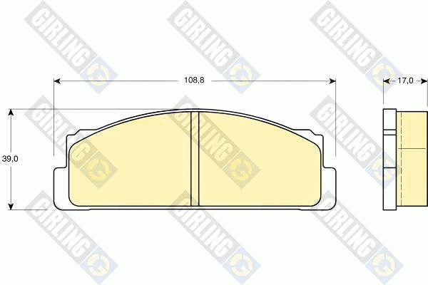 Kit de plaquettes de frein, frein à disque GIRLING 6101063
