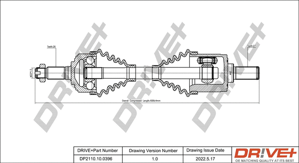 Arbre de transmission Dr!ve+ DP2110.10.0396