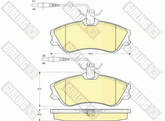 Kit de plaquettes de frein, frein à disque GIRLING 6112601