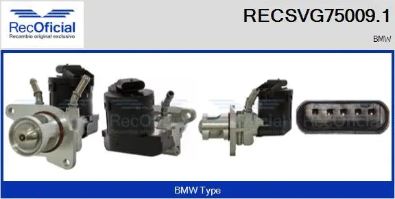 Vanne EGR RECOFICIAL RECSVG75009.1