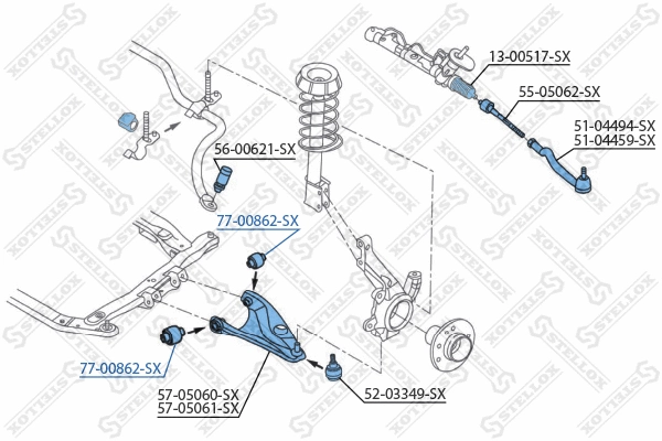 Suspension, bras de liaison STELLOX 77-00862-SX