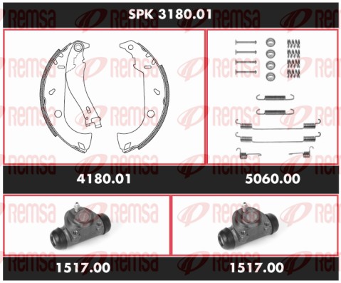 Kit de freins, freins à tambours REMSA SPK 3180.01