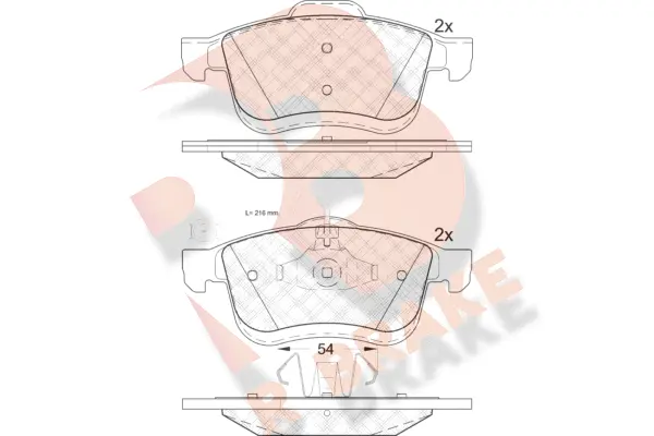 Kit de plaquettes de frein, frein à disque R BRAKE RB1903