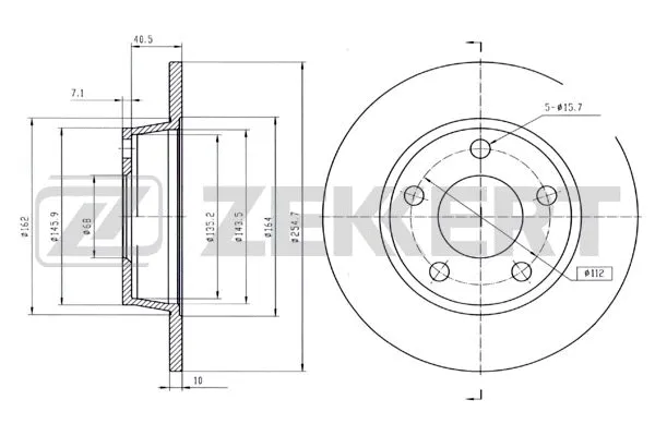 Disque de frein ZEKKERT BS-5806B