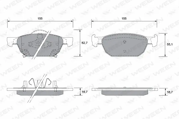 Kit de plaquettes de frein, frein à disque WEEN 151-2570