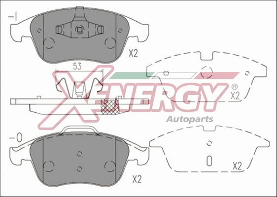 Kit de plaquettes de frein, frein à disque AP XENERGY X41219
