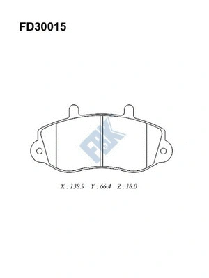 Kit de plaquettes de frein, frein à disque FBK FD30015