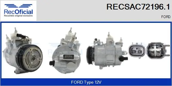 Compresseur, climatisation RECOFICIAL RECSAC72196.1