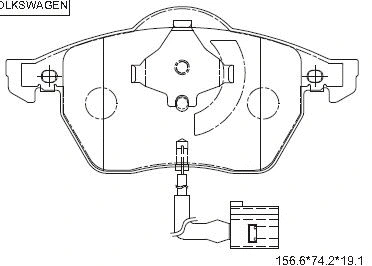 Kit de plaquettes de frein, frein à disque ASIMCO KD7564
