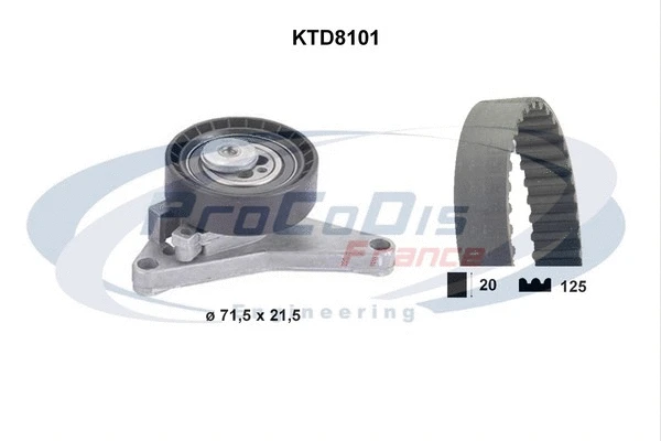 Kit de courroie crantée PROCODIS FRANCE KTD8101