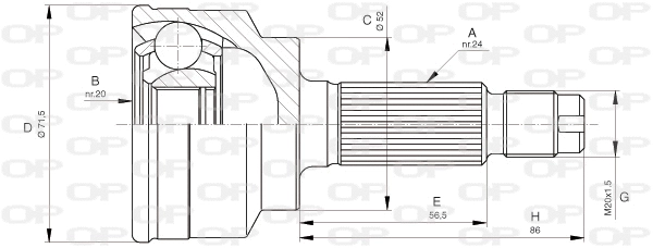 Jeu de joints, arbre de transmission OPEN PARTS CVJ5255.10