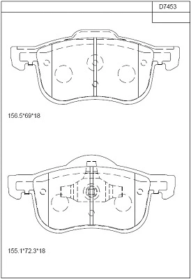 Kit de plaquettes de frein, frein à disque ASIMCO KD7453