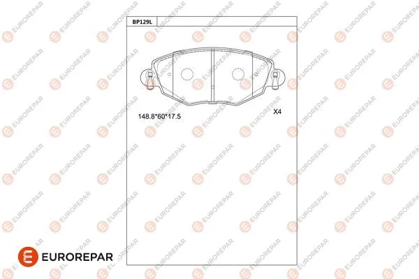 Kit de plaquettes de frein, frein à disque EUROREPAR 1681217180