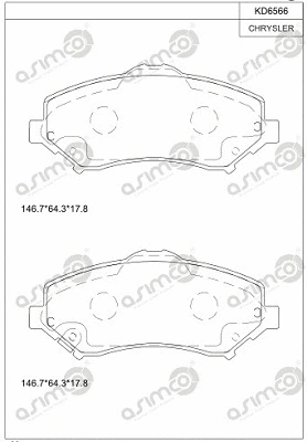 Kit de plaquettes de frein, frein à disque ASIMCO KD6566