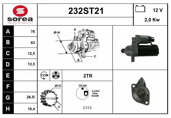 Démarreur STARTCAR 232ST21