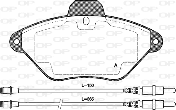 Kit de plaquettes de frein, frein à disque OPEN PARTS BPA0439.04