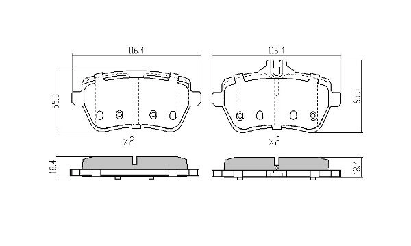 Kit de plaquettes de frein, frein à disque FREMAX FBP-0013