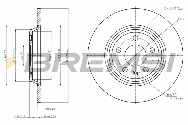 Disque de frein BREMSI CD7666S