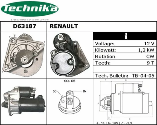 Démarreur Technika D63187