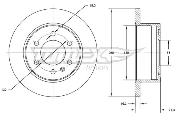 Disque de frein TOMEX Brakes TX 71-60