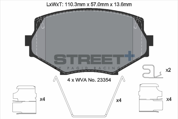Kit de plaquettes de frein, frein à disque PAGID Racing T8171SP2001