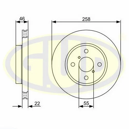 Disque de frein G.U.D. GDB122240