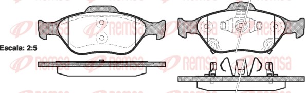 Kit de plaquettes de frein, frein à disque REMSA 0766.12