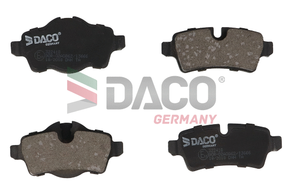 Kit de plaquettes de frein, frein à disque DACO Germany 322418