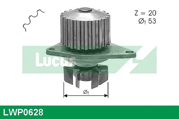 Pompe à eau, refroidissement du moteur LUCAS LWP0628