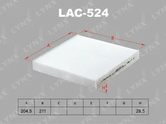 Filtre, air de l'habitacle LYNXAUTO LAC-524