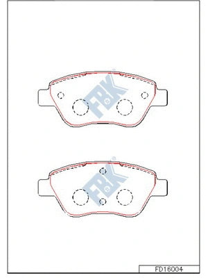 Kit de plaquettes de frein, frein à disque FBK FD16004