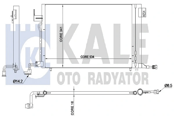 Condenseur, climatisation KALE OTO RADYATÖR 345215