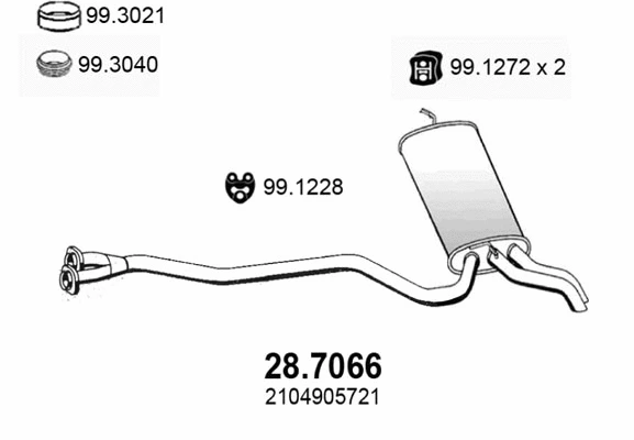 Silencieux arrière ASSO 28.7066