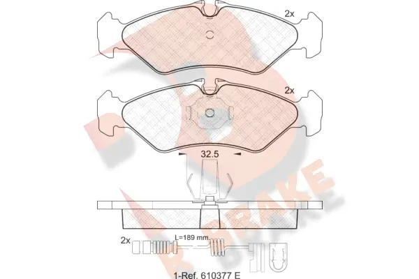 Kit de plaquettes de frein, frein à disque R BRAKE RB1102-203