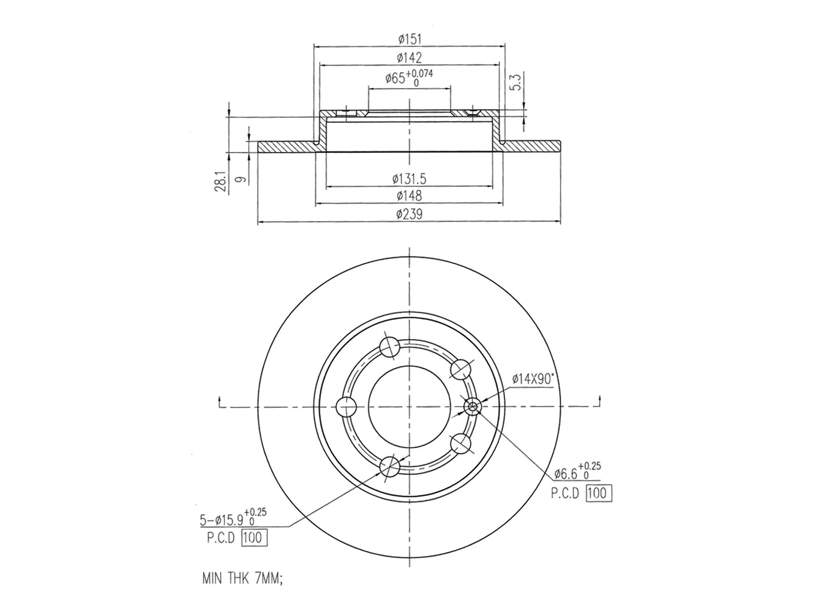 Disque de frein A.Z. Meisterteile AZMT-44-024-1089