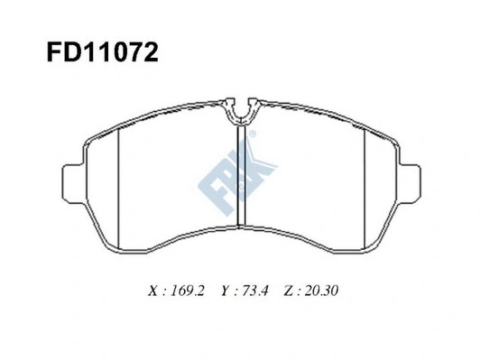 Kit de plaquettes de frein, frein à disque FBK FD11072