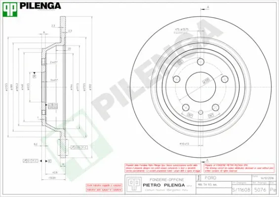 Disque de frein PILENGA 5076