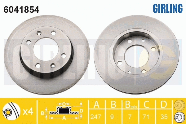 Disque de frein GIRLING 6041854